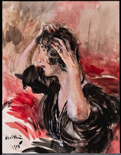 Tyttö katsoo itseään peilistä 作： Giovanni Boldini