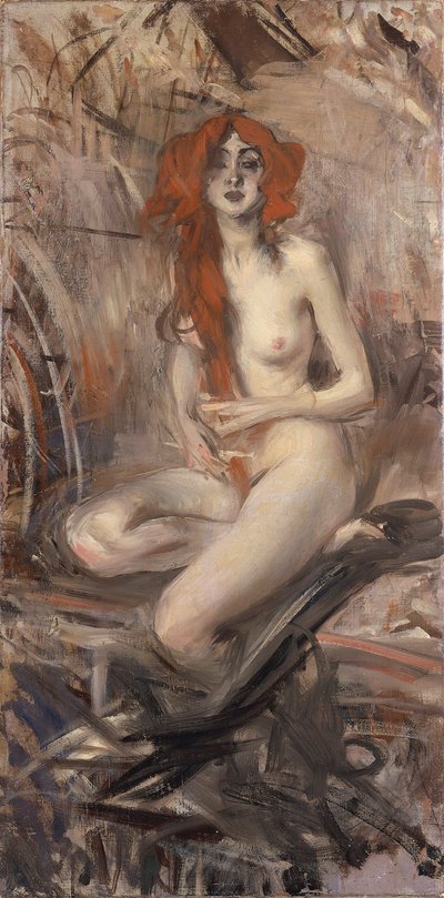 イタリア、若いヌード（絵画 作： Giovanni Boldini