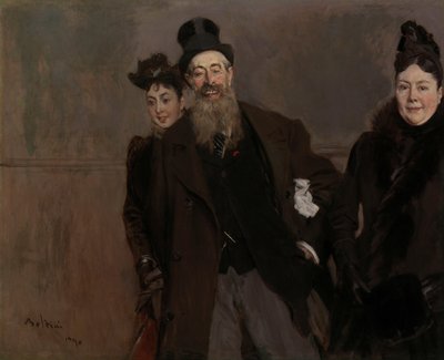 ジョン・ルイス・ブラウンと妻と娘（1890年 作： Giovanni Boldini