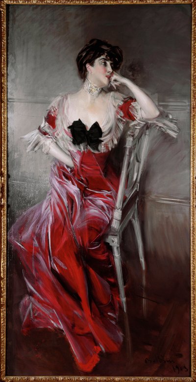 ジョヴァンニ・ボルディーニ（1842-1931）の「ミス・ベル」の絵 作： Giovanni Boldini