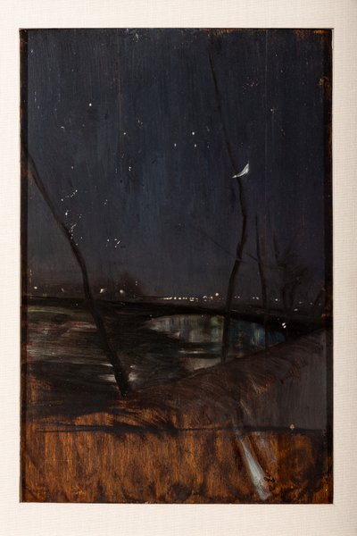 セーヌ川の夜（油彩・パネル） 作： Giovanni Boldini