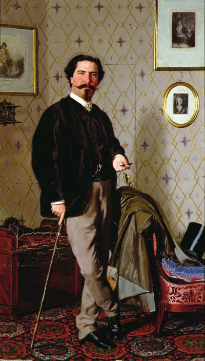 クリスティアーノ・バンティ（1824-1904）の肖像（油彩・キャンバス 作： Giovanni Boldini