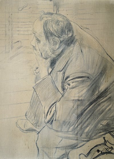 ジョヴァンニ・ボルディーニ（1842-1931）によるエドガー・ドガの肖像 木炭・キャンバス 605x46cm 1885年頃 作： Giovanni Boldini