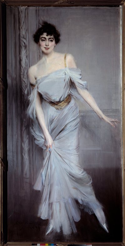 マダム・シャルル・マックスの肖像。ボルディーニ（1842-1931）の絵画 作： Giovanni Boldini