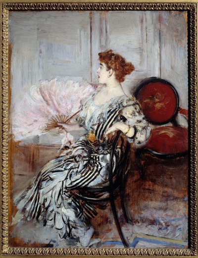 オペラのダンサー、マダムトッリの肖像画。ジョバンニ・ボルディーニの絵画 作： Giovanni Boldini