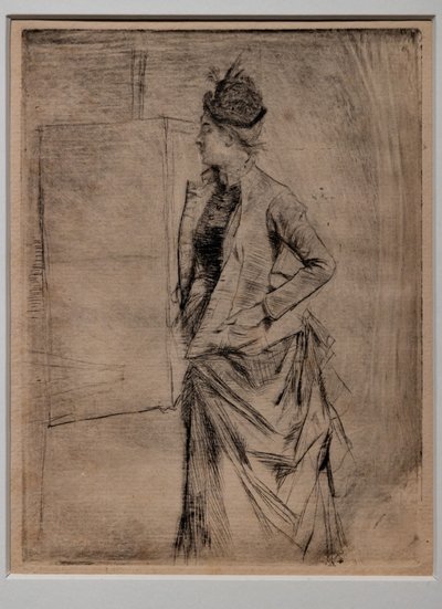 横顔で立っている若い女性の肖像 (訪問) 作： Giovanni Boldini
