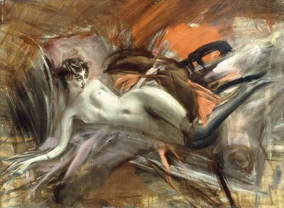 リクライニングヌード、 作： Giovanni Boldini
