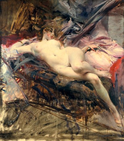 リクライニングヌード、19世紀後半から20世紀 作： Giovanni Boldini