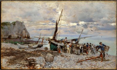 エトルタの漁船の帰港 作： Giovanni Boldini