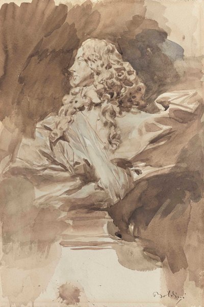 ベルニーニ後のフランチェスコ1世の胸像の研究（紙で洗う） 作： Giovanni Boldini