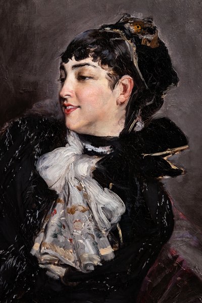 Rastyn kreivitär sohvalla, yksityiskohta 作： Giovanni Boldini