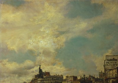 ジョヴァンニ・ボルディーニ（1842-1931）作「空」（パリ、クリシー広場より）、油彩・キャンバス、60x98cm 作： Giovanni Boldini