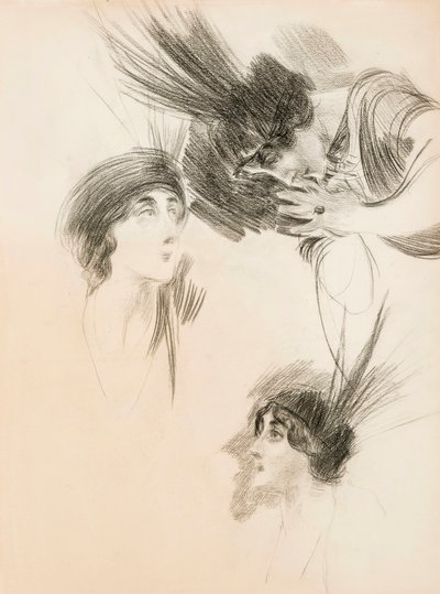 ドラディルディニラボシェールの肖像画のための3つの研究。 作： Giovanni Boldini