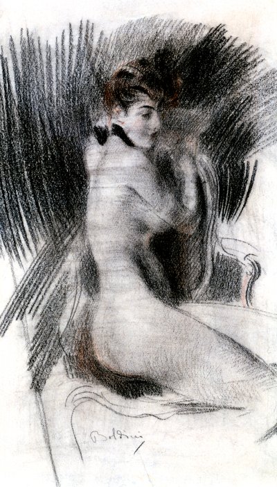 座っている女性、c1920 作： Giovanni Boldini
