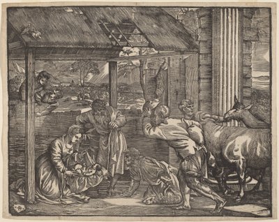 羊飼いの礼拝 作： Giovanni Britto after Titian