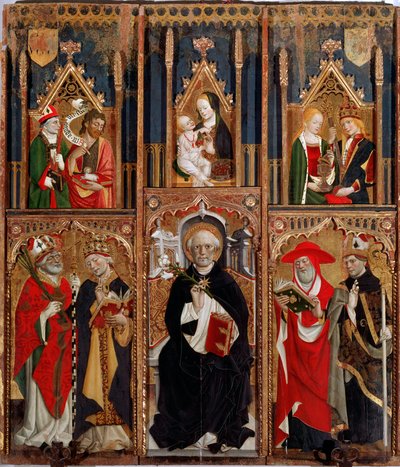 祭壇画レゲッツァ：玉座に座る聖ドミニカ（パネルに油彩、1472年頃 作： Giovanni Canavesio