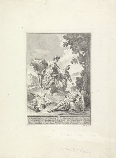 タッソの「ラ・ジェルサレンメ・リベラータ」の一場面 作： Giovanni Cattini (attributed to)
