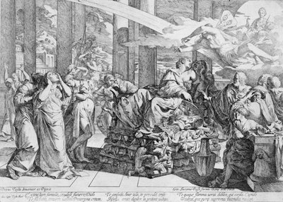 16 ～ 17 世紀の 16 世紀と 17 世紀のイタリアのエッチングを含むスクラップブック。 作： Giovanni Cesare Testa