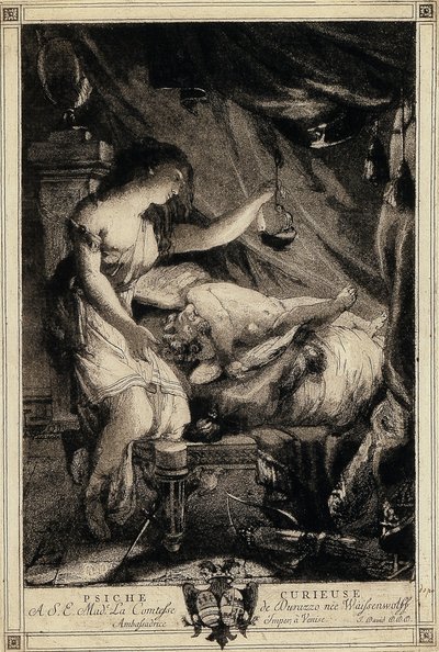 好奇心旺盛なプシュケ、1770 年代半ば。 作： Giovanni David