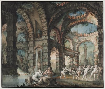踊るケルブを持つサテュロスの家族、c。 1775-1776。 作： Giovanni David