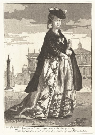 La Dame Venitienne en Habbit de masque (カーニバル ドレスを着たベネチアの女性) 作： Giovanni David