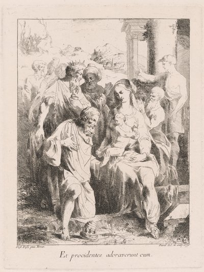 魔術師の崇拝 作： Giovanni David, after Battista Dossi