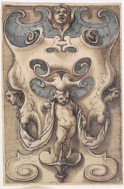 プットのカルトゥーシュ 作： Giovanni Domenico Capellino