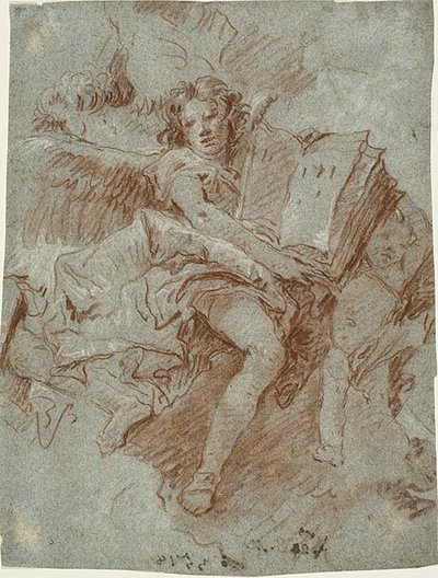 本を持った天使 作： Giovanni Domenico Tiepolo