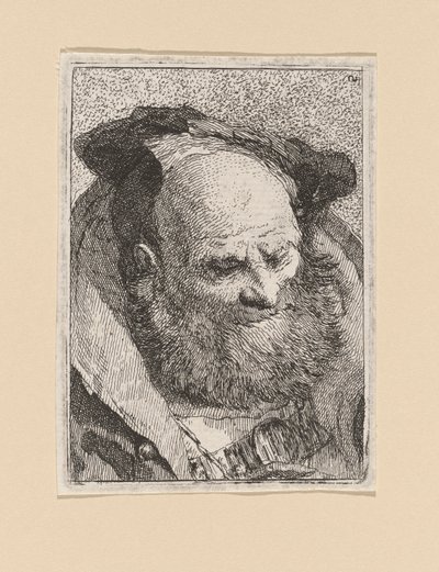 Raccolta di Teste（首のコレクション）のひげを生やした老人 作： Giovanni Domenico Tiepolo