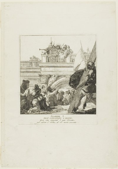 キリストは死を宣告された」（『十字架の駅』より第1曲 作： Giovanni Domenico Tiepolo