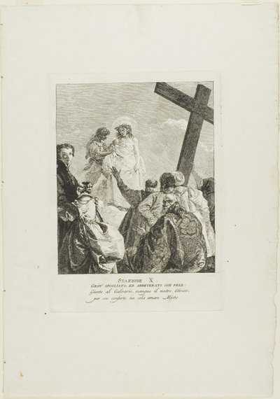 キリストは衣をはぎ取られる」（「十字架の歩み」より 作： Giovanni Domenico Tiepolo
