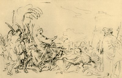 エルサレムへのキリストの侵入、c1759、1928 作： Giovanni Domenico Tiepolo