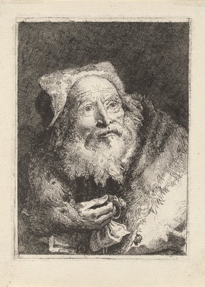 Raccolta di Teste（頭のコレクション）からのブレスレットを持つ老人 作： Giovanni Domenico Tiepolo