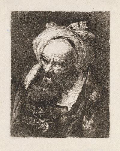 Raccolta di Teste（首のコレクション）からのターバンを巻いた老人 作： Giovanni Domenico Tiepolo