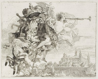 口絵: 『エジプトへの逃避』より、天使に運ばれるカール・フィリップ・フォン・グライフェンクローの腕 作： Giovanni Domenico Tiepolo