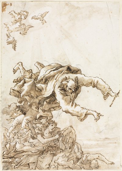 天使と天使の父、1758年以降。 作： Giovanni Domenico Tiepolo