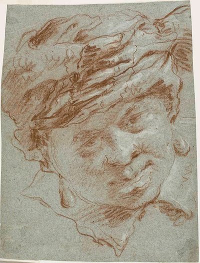 ターバンを巻いた少年の頭 作： Giovanni Domenico Tiepolo