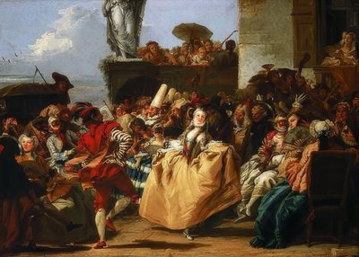 カーニバルシーンまたはメヌエット。 1745-50 作： Giovanni Domenico Tiepolo