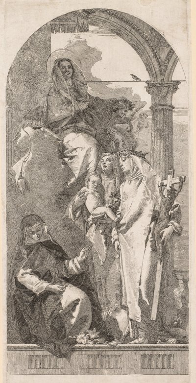 マドンナと聖アグネス、キャサリン、ローザ 作： Giovanni Domenico Tiepolo
