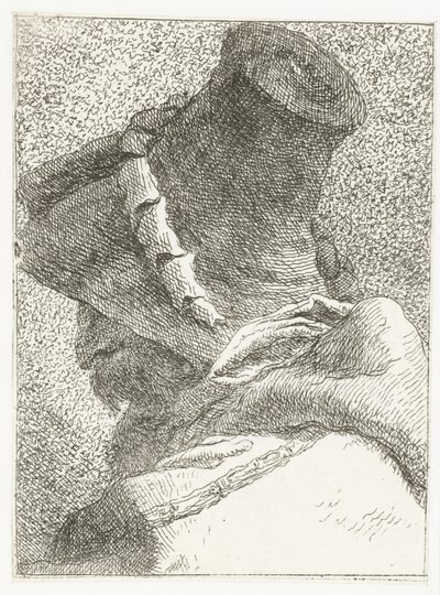 頭が帽子で背を向けた男 頭のコレクション（シリーズタイトル） Raccolta di Teste (シリーズタイトル) 作： Giovanni Domenico Tiepolo