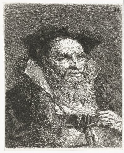 ベレー帽の男 頭のコレクション（シリーズタイトル） Raccolta di Teste (シリーズタイトル) 作： Giovanni Domenico Tiepolo