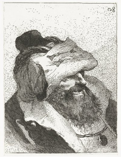 つばを上げた帽子の男 頭のコレクション（シリーズタイトル） Raccolta di Teste (シリーズタイトル) 作： Giovanni Domenico Tiepolo