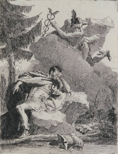 水星が夢の中でアエネアスに現れる、1757年。 作： Giovanni Domenico Tiepolo