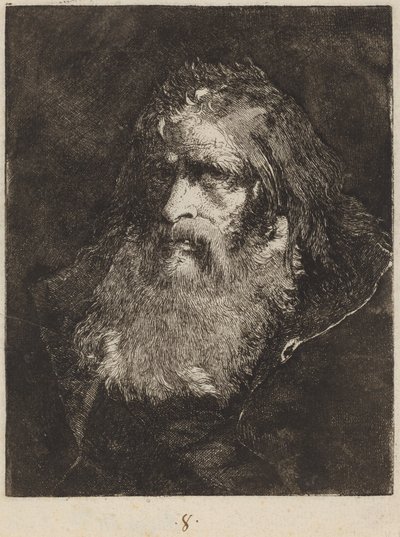 頭がむき出しの老人 作： Giovanni Domenico Tiepolo