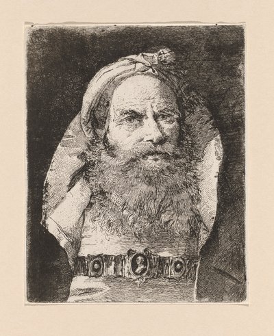 Raccolta di Teste（頭のコレクション）からの小さなターバンを持つ老人 作： Giovanni Domenico Tiepolo