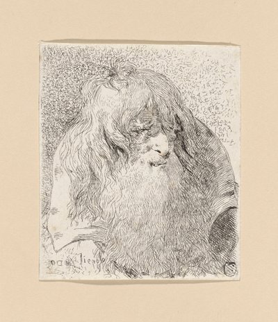 Raccolta di Teste（頭のコレクション）からのひげと長い髪の老人 作： Giovanni Domenico Tiepolo
