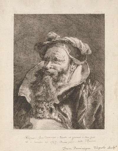 Raccolta di Teste（頭のコレクション）からのひげを生やした老人 作： Giovanni Domenico Tiepolo