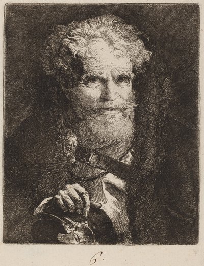ヘルメットをかぶった老人 作： Giovanni Domenico Tiepolo