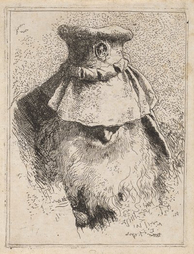 Raccolta di Teste（首のコレクション）からの大きな帽子をかぶった老人 作： Giovanni Domenico Tiepolo