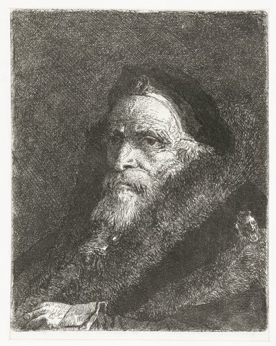 毛皮のコートの老人 頭のコレクション（シリーズタイトル） Raccolta di Teste (シリーズタイトル) 作： Giovanni Domenico Tiepolo